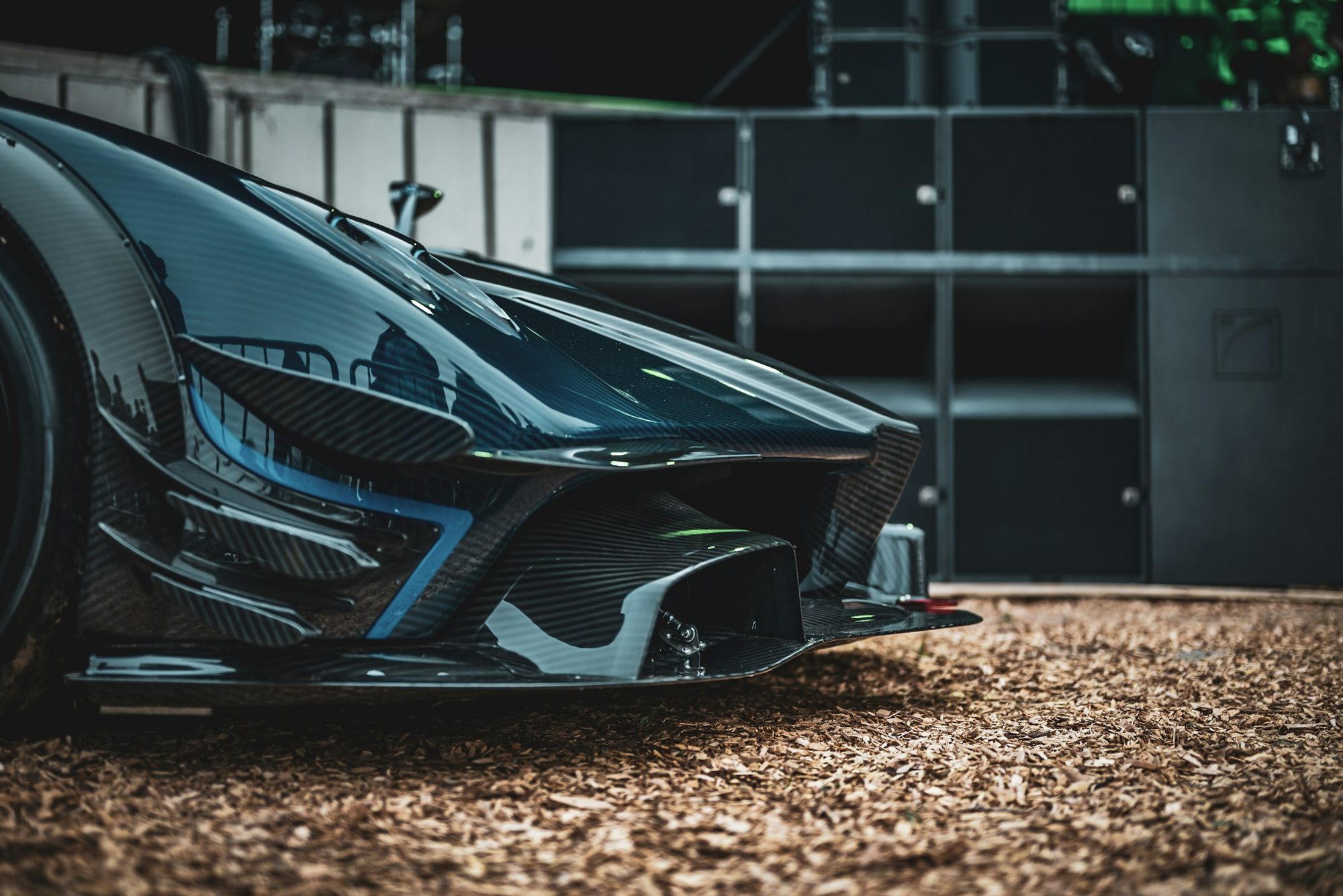 Sports car with an aero body kit
